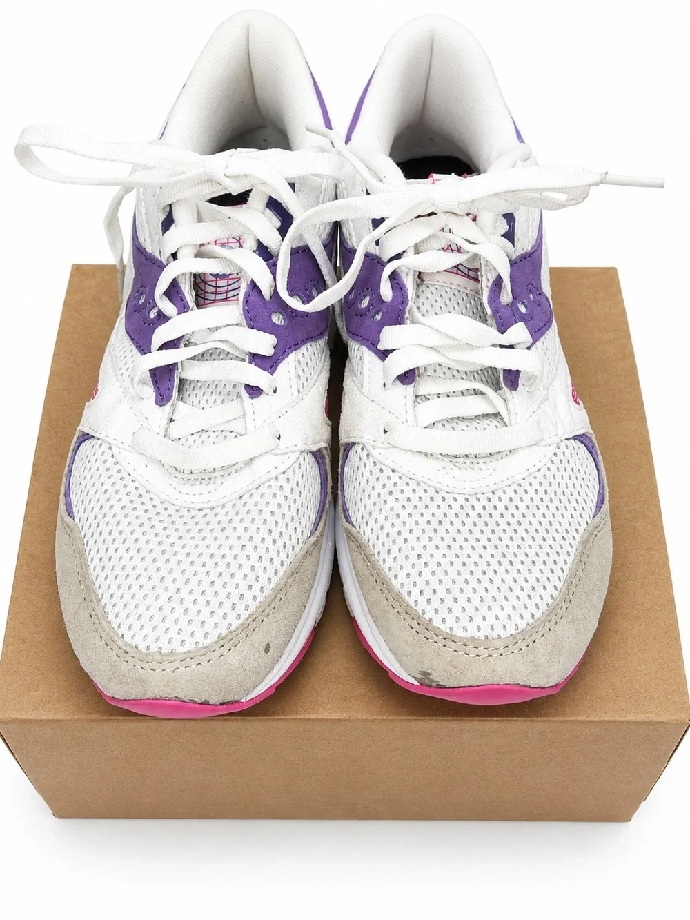 Saucony GRID 8000 Men’s Size 9 White Purple Pink Retro Running Sneakers Shoes